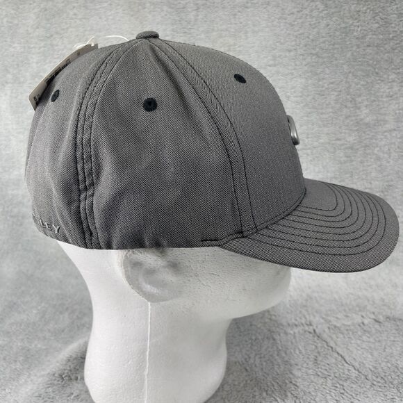 Oakley Hat Men's Flexfit L/XL Metal Gas Can Logo Flex Fit Cap Grey - Picture 8 of 11